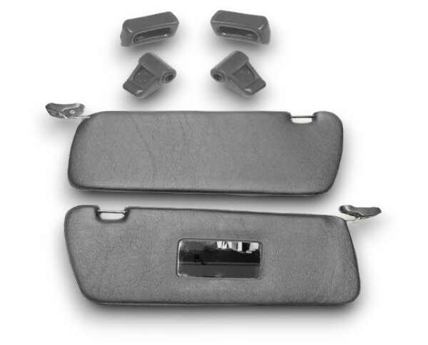 Sonnenblenden Sunvisor Paar mit Stangen + Clips für Mercedes SL 107 grau Linkslenker