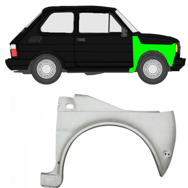 Kotflügel für Fiat 126P 1985 - 1994 vorne rechts